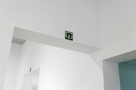 White corridor in a modern building, minimalist architecture detail, interior