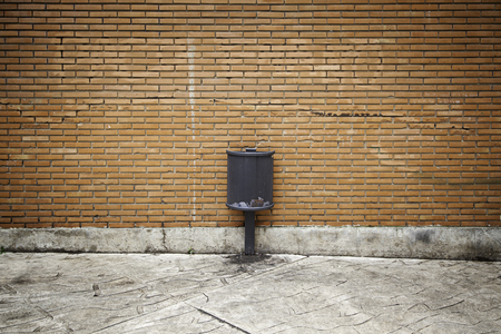 Trash, street, detail of cleaning and recycling, dirt and garbageの写真素材