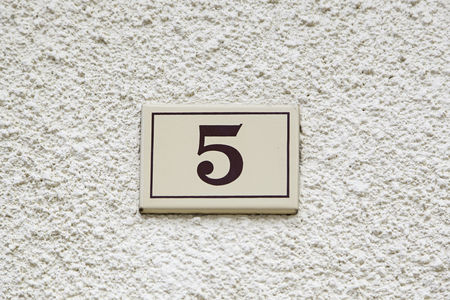 Number five of information, detail of an odd number, sign and symbolの写真素材