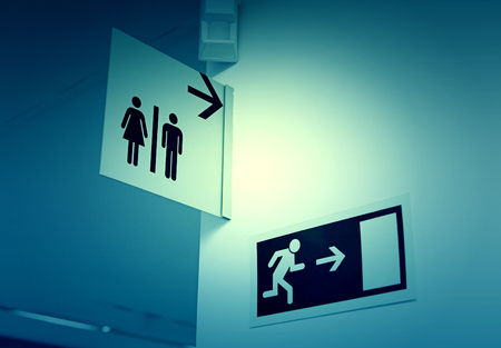 Bathroom sign, detail of an information sign