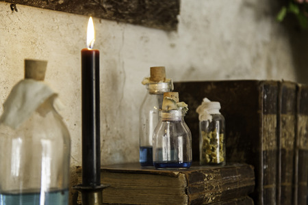 Witchcraft objects to do magic, detail of belief and mystery, fearの写真素材