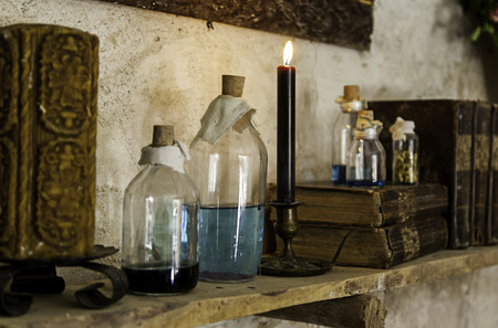 Witchcraft objects to do magic, detail of belief and mystery, fearの写真素材