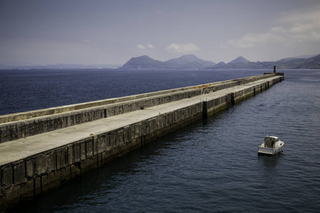Empty maritime dock, detail of parking for boatsの写真素材