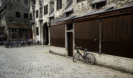 Old building in the city of Ghent, tourism in Europe, Belgium in Septemberの写真素材