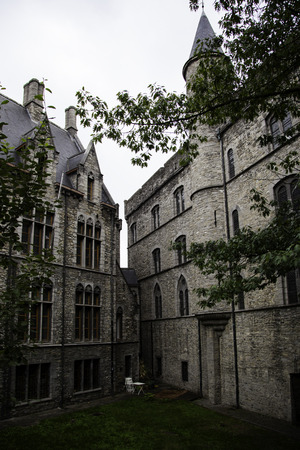 Old building in the city of Ghent, tourism in Europe, Belgium in Septemberの写真素材