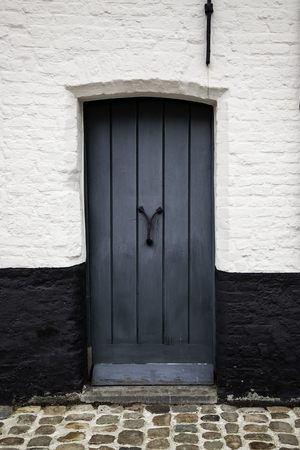 House typical of bruges, detail of medieval houses, tourism in Belgium, Europeの写真素材