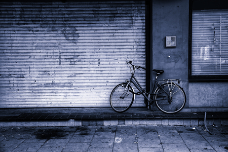 Typical bicycle in Holland, detail of transport, sport and ecology, tourismの写真素材