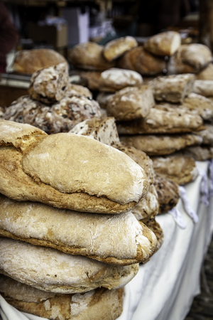 Traditional artisan bread, daily food detailの写真素材