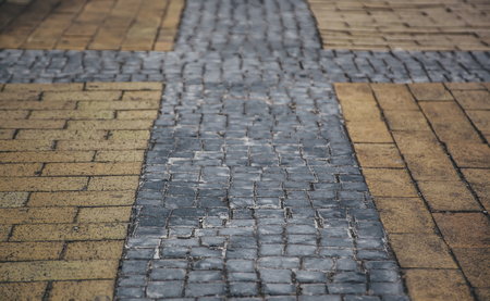 Cobblestone floor for pedestrians, detail of city floor