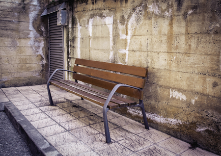 Old wooden bench, rest detail