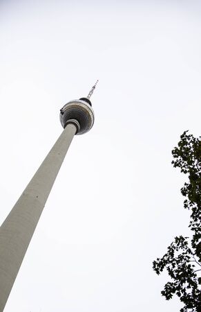 BERLIN - SEPTEMBER 14, 2019: Fernsehturm TV Tower September 14, 2019 in Berlin, Germany. At a height of 368 meters, it is the tallest structure in Germany.のeditorial素材