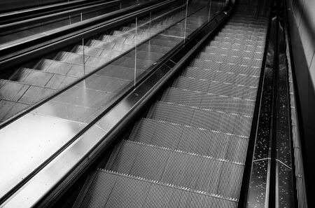 Escalators, subway transport detail, pedestrian accessの写真素材