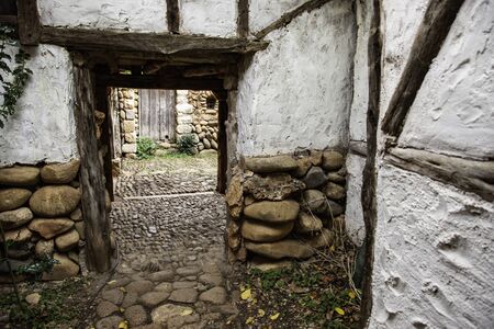 Old wooden houses, detail of old Spanish village