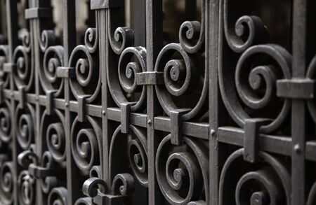 Metal forging with spirals, metal decoration