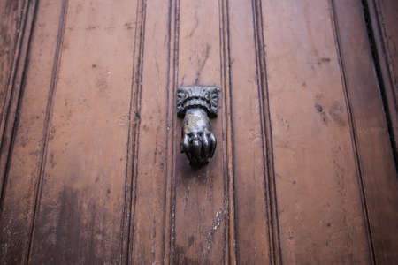 Antique bronze door knocker, decoration detail, vintageの写真素材