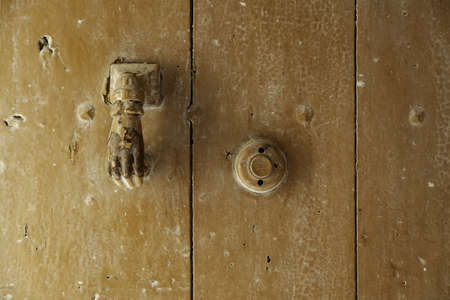 Antique bronze door knocker, decoration detail, vintageの写真素材