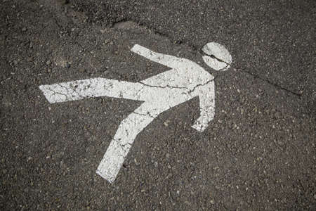 Detail of information sign for people, road safety, pedestrian zone