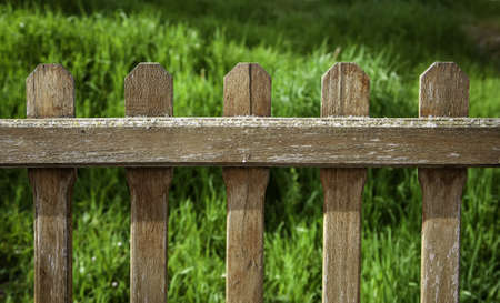 Detail of protective wooden fence, property delimitationの写真素材