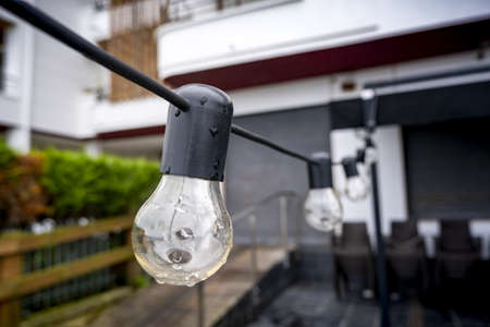 Detail of exterior lighting, electricity and light, decorationの写真素材