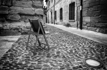 Chair detail to rest in the streetの写真素材