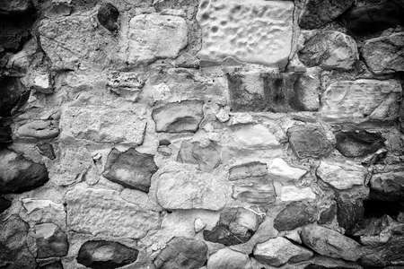Stone wall detail with roughness and textureの写真素材