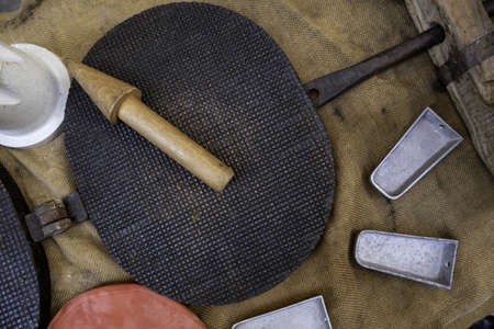 Detail of old grill to cook desserts