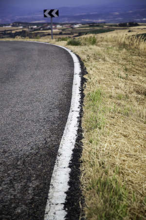 Safety line detail on a mountain road