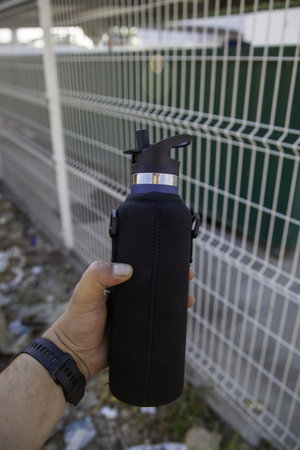 Bottle detail for sports, hydration and waterの写真素材