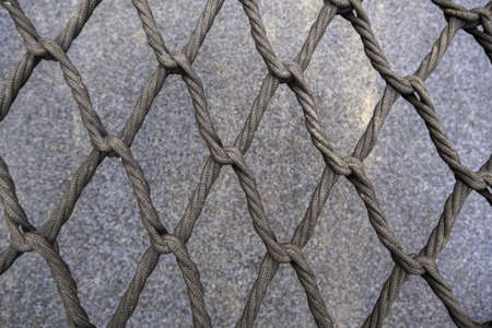 Detail of protection and safety rope fenceの写真素材