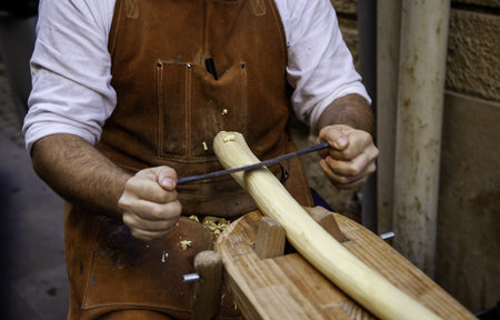 Detail of traditional wood art, creation with woodの写真素材