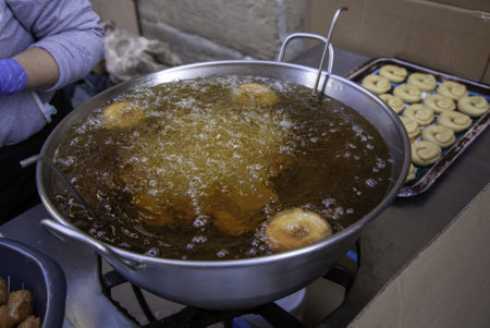 Detail of traditional pastry in an old market