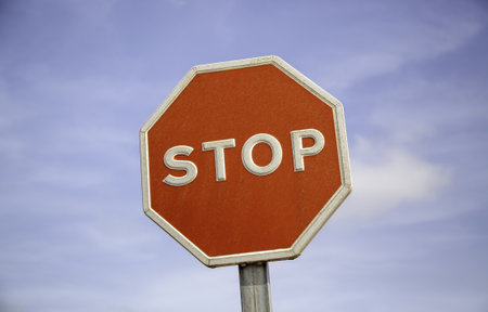 Detail of mandatory sign for vehicles, road safetyの写真素材