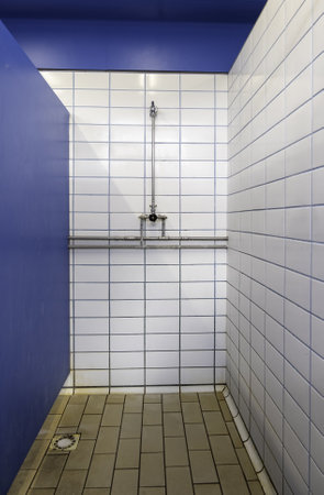 Interior detail of some showers in a gym, sport and hygieneの写真素材