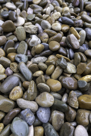 Detail of wet boulders on a cold rainy dayの写真素材