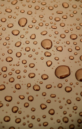 Detail of raindrops on a metallic background, cold and winterの写真素材