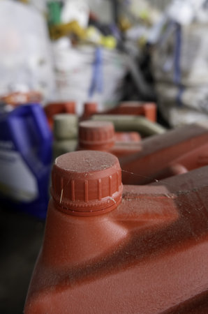 Plastic bottle used oil, recycling and ecologyの写真素材