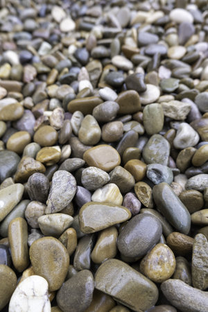 Detail of wet boulders on a cold rainy dayの写真素材