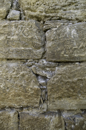 Detail of cladding and decoration on a wall outsideの写真素材