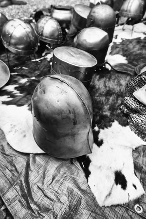 Detail of ancient protection for medieval battles, history