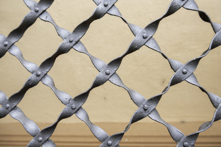 Detail of metal protection and security fenceの写真素材
