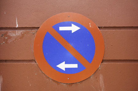 Detail of prohibition sign for vehiclesの写真素材