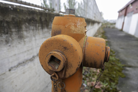 Detail of water intake for firefighters, fire and citizen protectionの写真素材