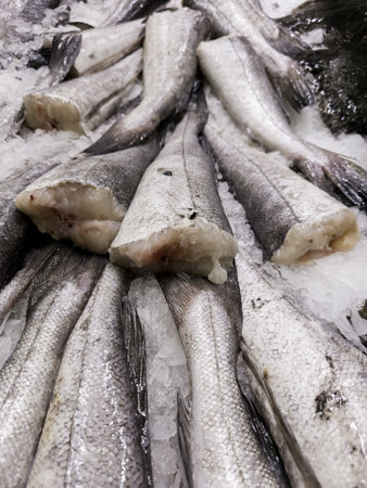 Detail of fresh fish in a supermarketの写真素材
