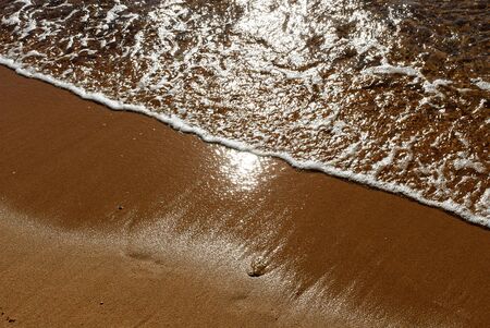 shoreline on the beach of the island of La Maddalena in Sardiniaの写真素材