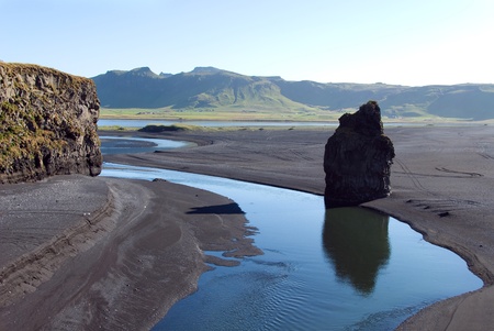 Panorama from the heights on the cliff near the colony of puffinsの写真素材