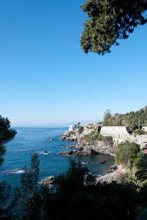 view of a section of the promenade of Genoa Nerviの写真素材