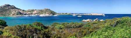 Overview of Porto Massimo on the island of La Maddalena in Sardinia, Italyの写真素材
