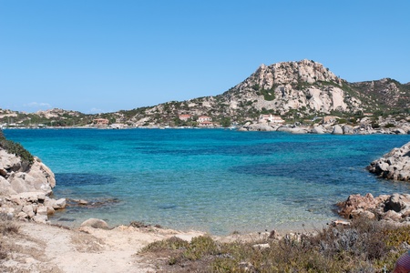 blue sea in the area Tegge on the island La Maddalena in Sardiniaの写真素材