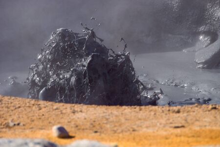 boiling mud pools in Iceland in the area of NÃ¡mafjallの写真素材