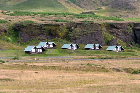 small cottages in south of Icelandの写真素材
